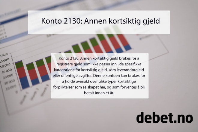 Konto 2130 Annen kortsiktig gjeld