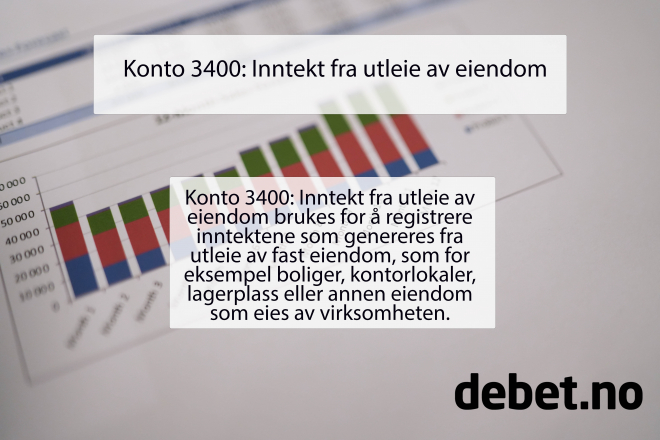 Konto 3400 Inntekt fra utleie av eiendom