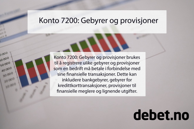 Konto 7200 Gebyrer og provisjoner