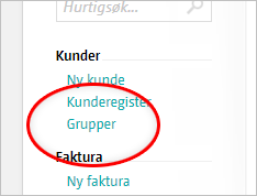 Opprette gruppe fra hovedmenyen