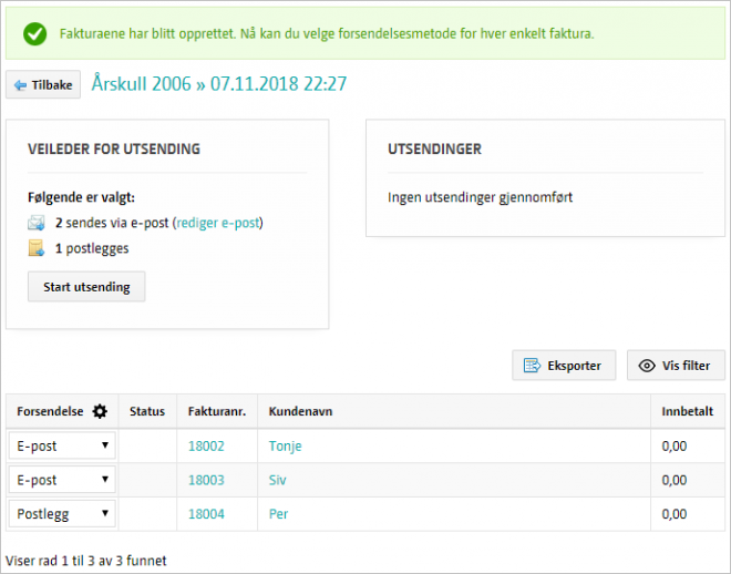 Veileder for utsendelse